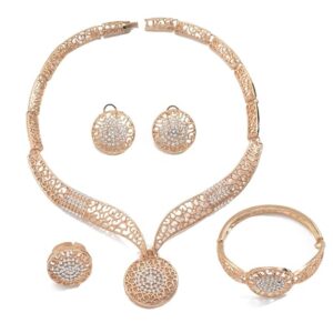 Shining Diva Fashion Bracelet Ring Earrings Combo Necklace Jewellery Set for Women
