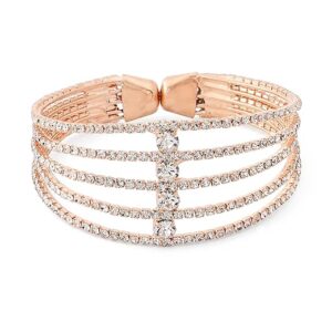 ZAVERI PEARLS Rose Gold Tone Dazzling Austrian Diamonds Embellished Party Bling Cuff Bracelet For Women