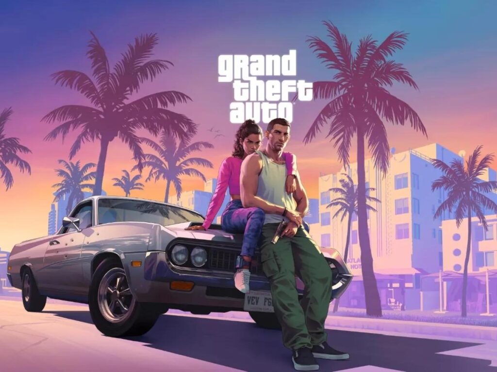GTA 6 from PS5 upcoming games in 2026 featuring open world city and neon lights