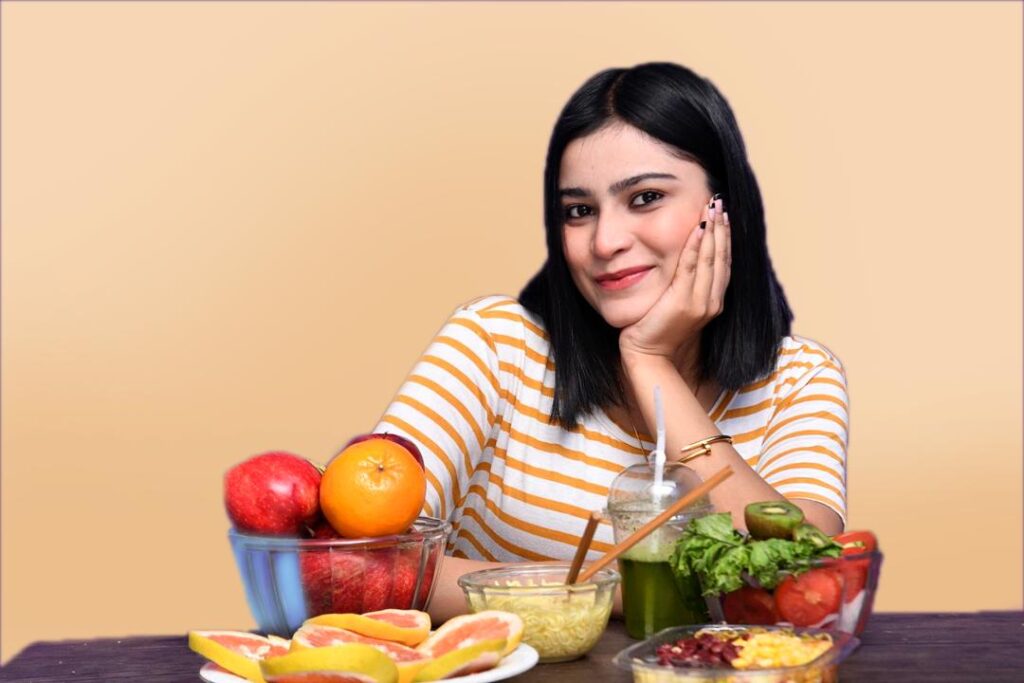 Glowing skin from healthy eating lifestyle