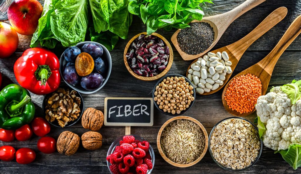 Natural foods supporting digestion and gut health