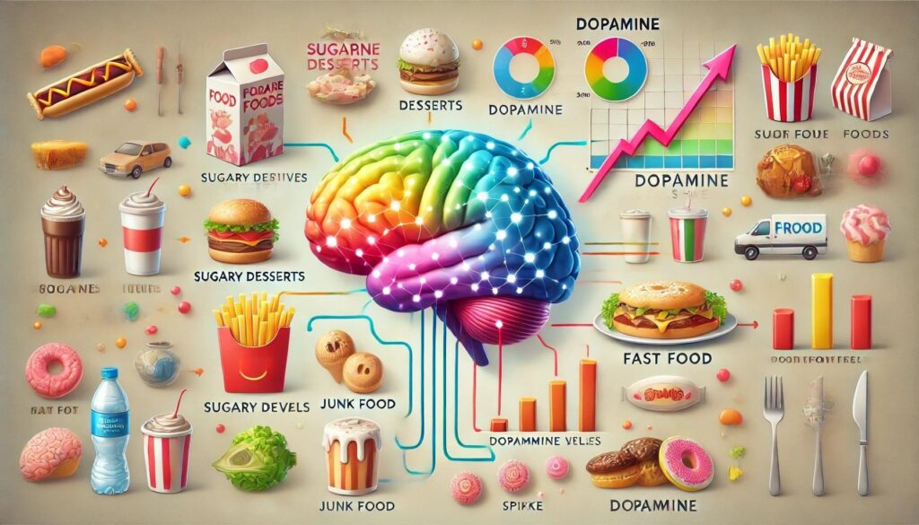 sugar craving and brain addiction concept