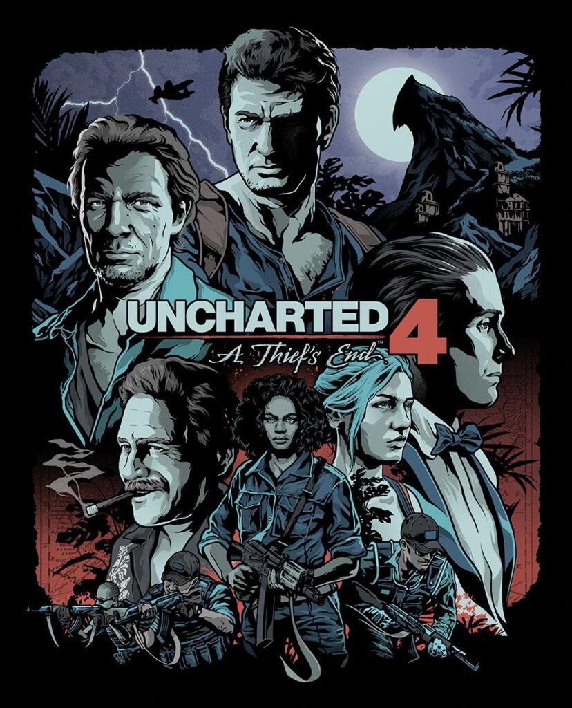Uncharted 4 adventure game PlayStation jungle exploration scene